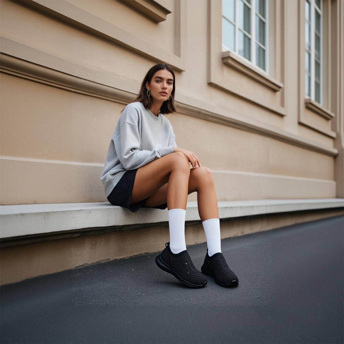 Women's Sparkly Rhinestone Shoes, Breathable & Lightweight Mesh Glitter Sneaker for Casual, Walking, Working, Shopping and More - Image 8