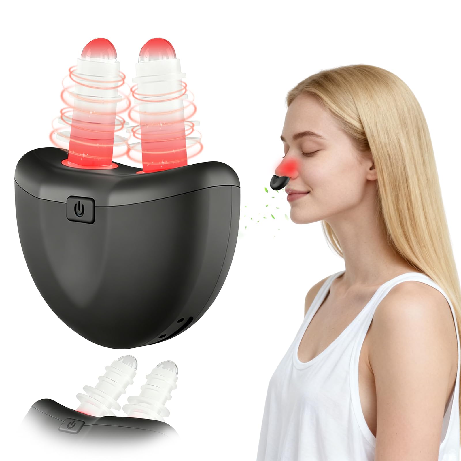 Rotlicht für Gezielte Nasenpflege,Naseninstrument mit rotem Licht, rotes Licht, fördert die Atmung der Nase