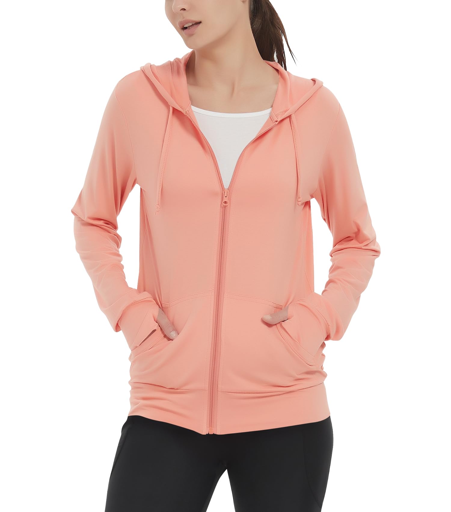 LETAOTAO Womens' Lightweight Zip Up Hoodies Stretch Thin Summer Jackets For Women