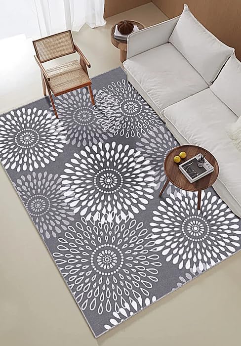 StepRite Runner Rug 4 x 6 ft, Washable Rugs, Hallway Runner Rugs, Kitchen Runner Rug Non Slip, Soft Runner with Rubber Backing for Kitchen, Hallway, Laundry, Bedroom, Living Room(Grey)