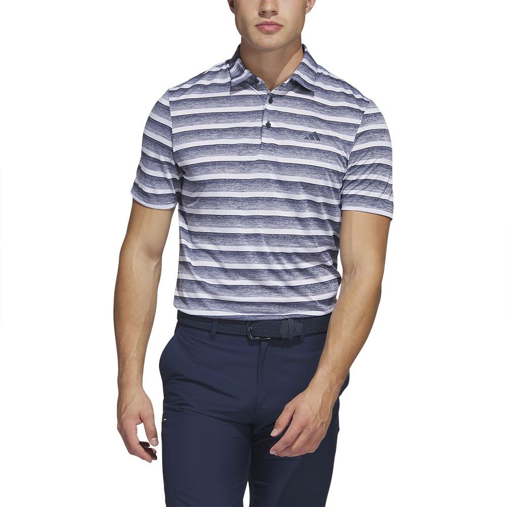 adidas Golf Herren Two Colour Streifen Primegreen Poloshirt