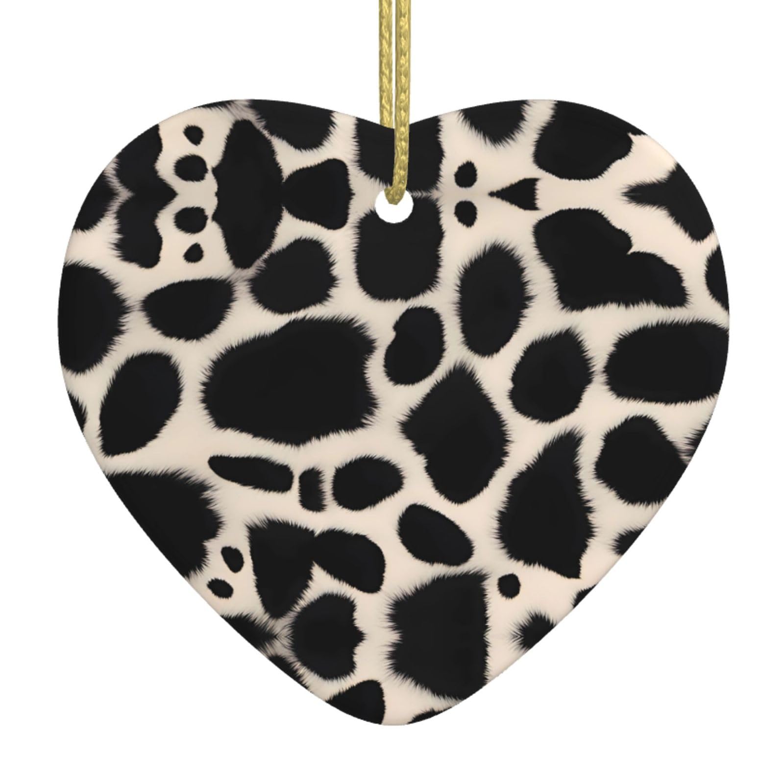 Nice Cowhide Prints Christmas Ceramic Love Pendant : Suitable for Christmas Decorations in Shopping malls, Homes