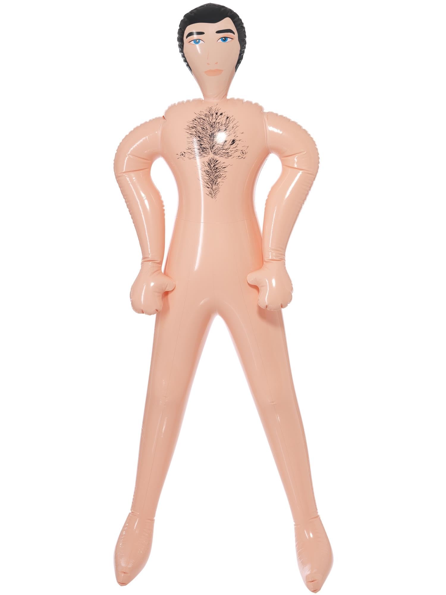 Smiffys Inflatable Blow-Up Doll, Male, Pink 140cm/55in, Hen & Stag Night Fancy Dress, Adult Dress Up Hen & stag/adult items