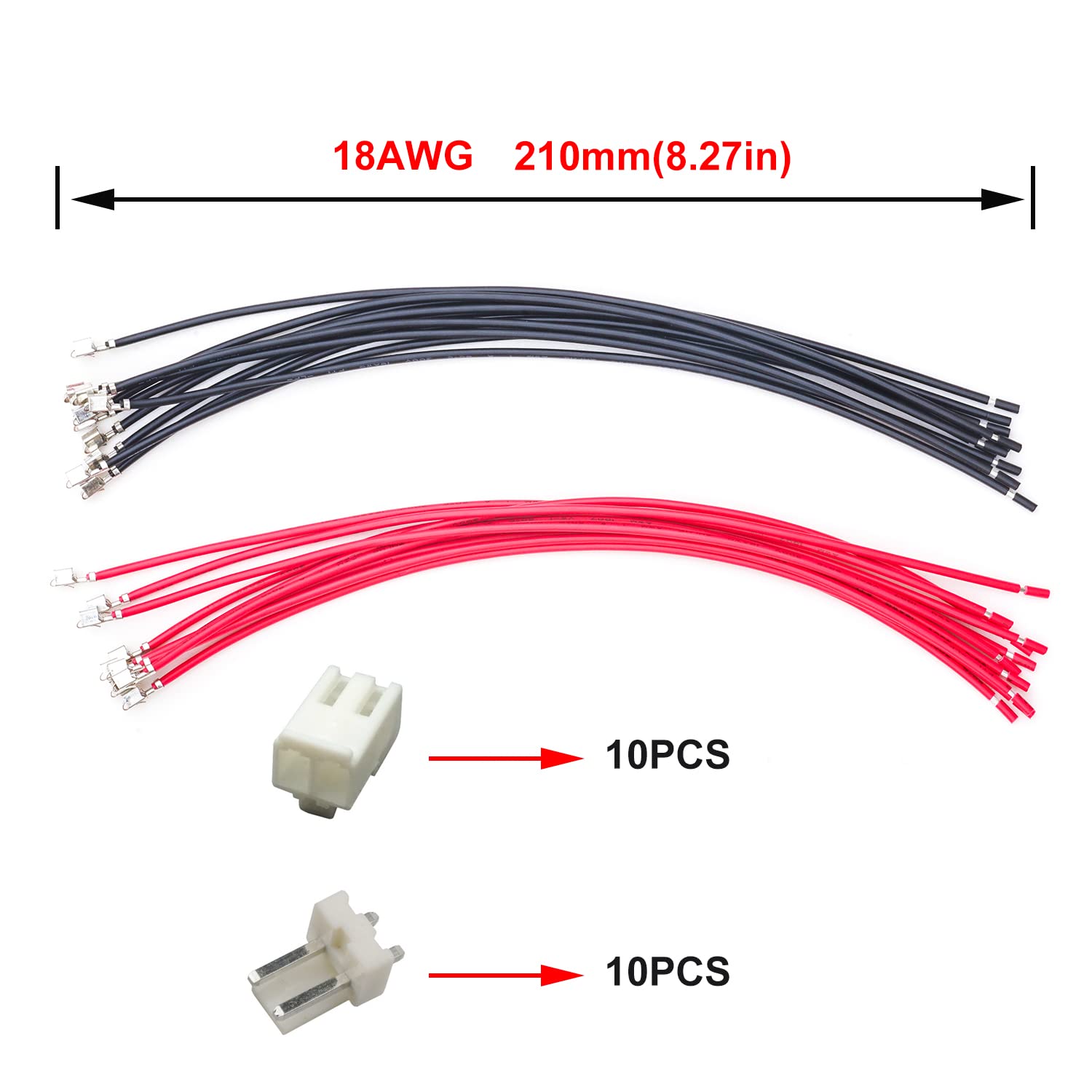 Keszoox Jst VH 3.96MM 2 Pin Connector Socket Kit Total 10 Sets
