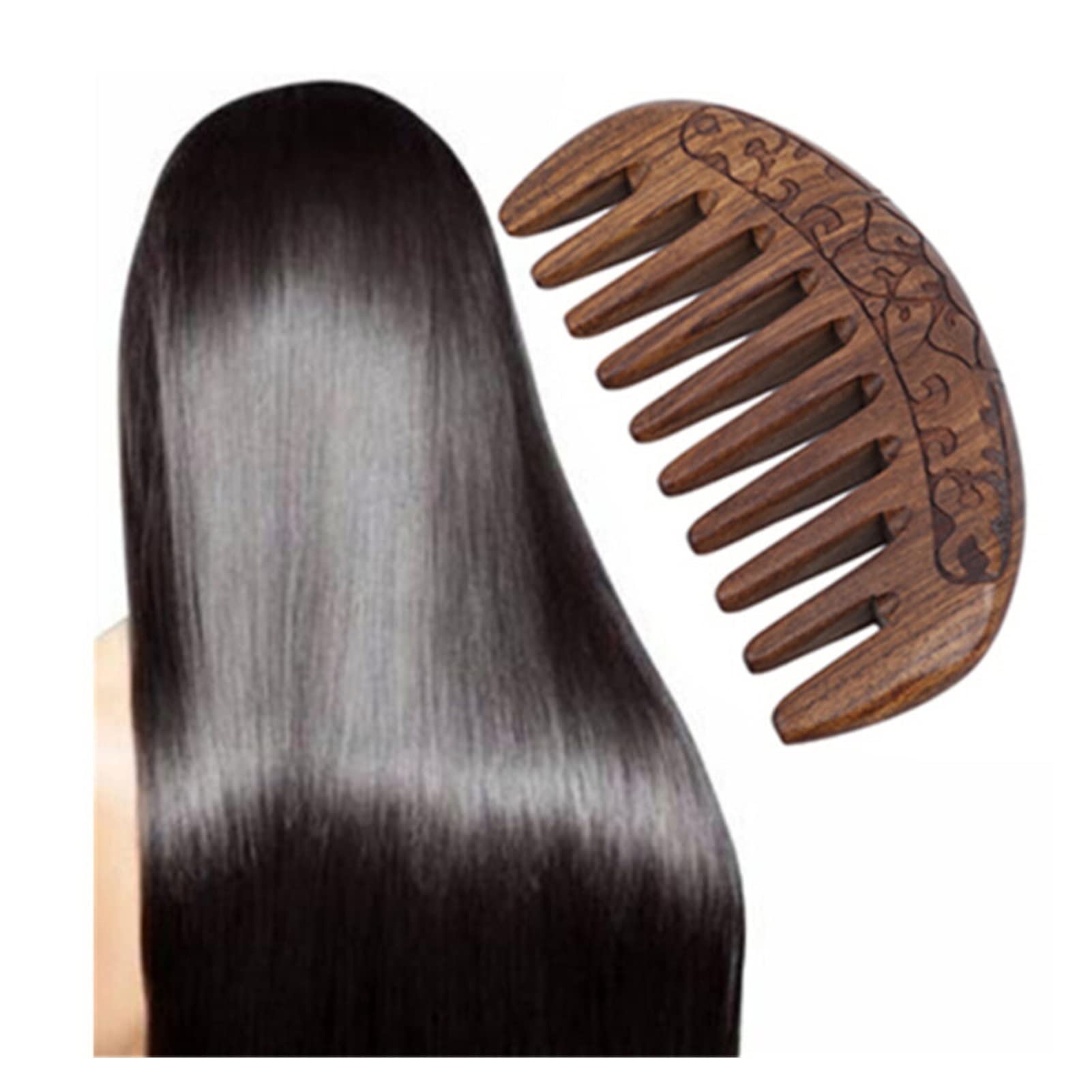 MRKU Peines para el Cabello Peines de Bolsillo de Madera Peines de Dientes Anchos Peines para Barba Herramientas para peinar el Cabello Peines delicados Cepillo para el Cabello