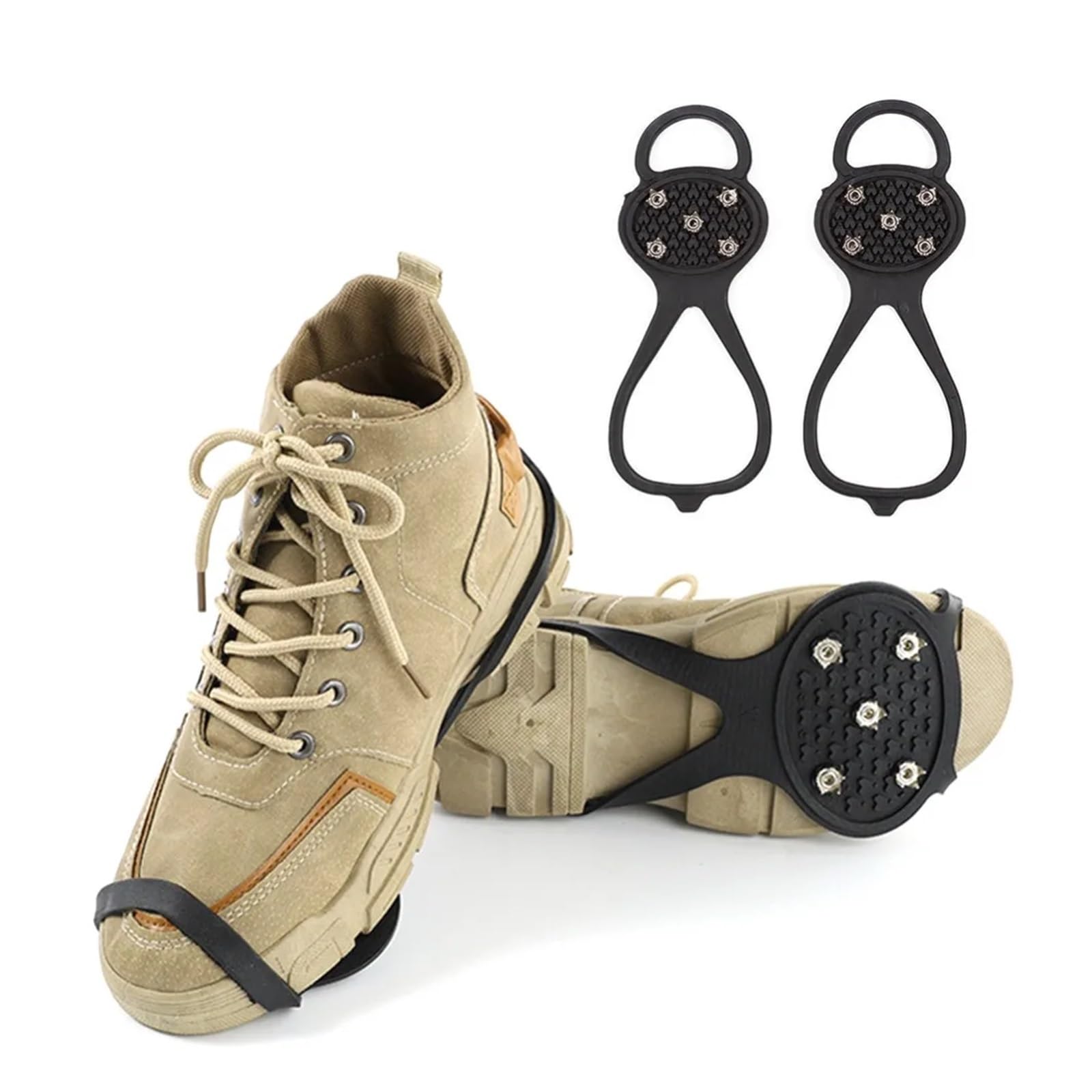 Anti-Rutsch-Spikes Klettersteigeisen, 5 Paar, 5/8-Zahn-Antirutschspikes for Outdoor-Aktivitäten Wie Bergsteigen, Schneewandern Und Skifahren