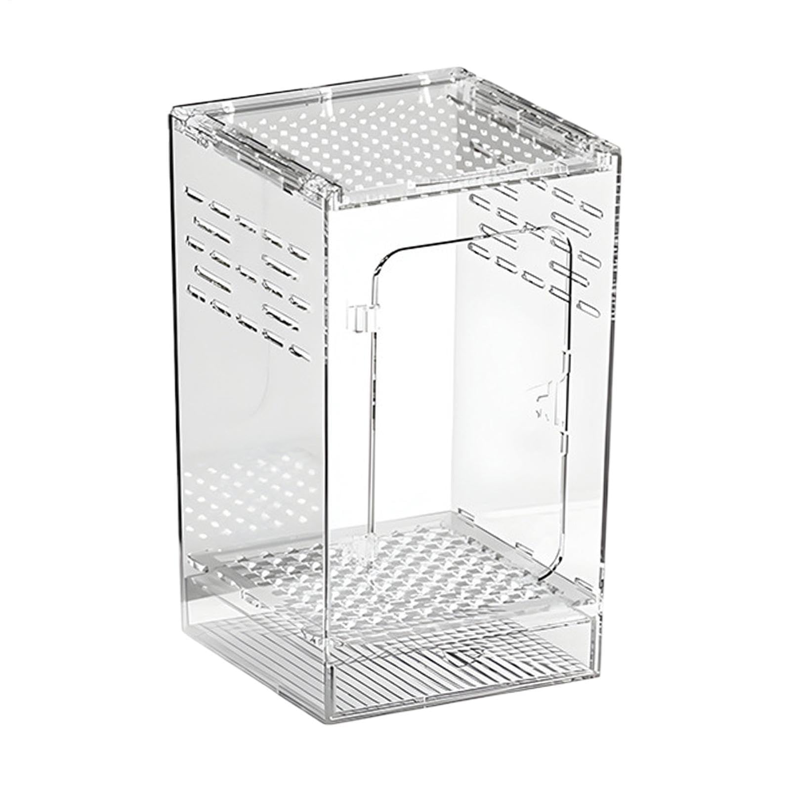 Terrarium dla Skakuna Akrylowa pełna transparentność oddychające terrarium | Terrarium dla małych gadów Jaszczurki, żaby, węże, kraby pustelniki, małe żółwie