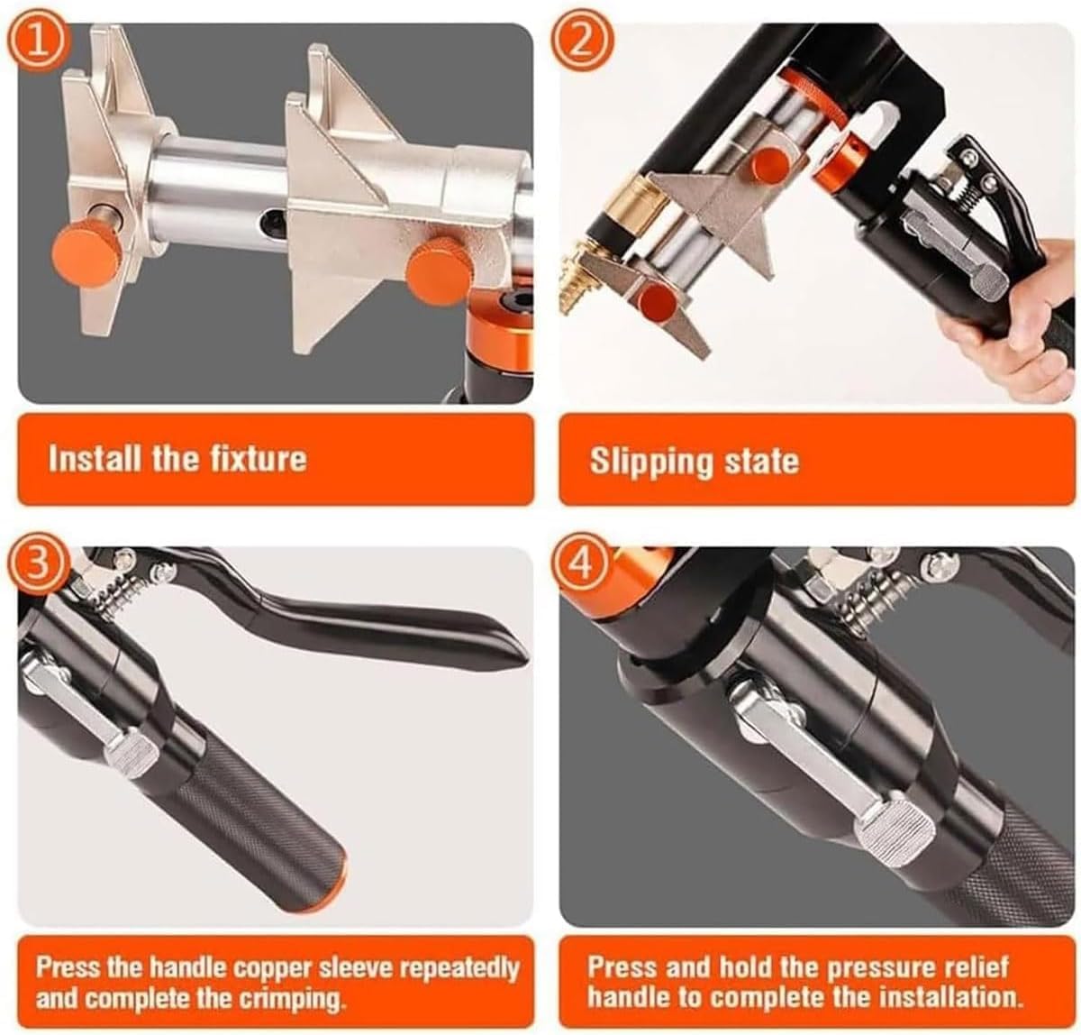 PEX - Herramienta de crimpado manual de alta resistencia para fontanería, herramienta profesional de montaje de tuberías hidráulicas