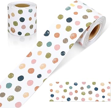 50 Feet Bulletin Board Borders - Continuous Roll for Classroom, Homeschool, Office Decor | Vibrant Fade-Resistant Paper | Easy-Cut Design