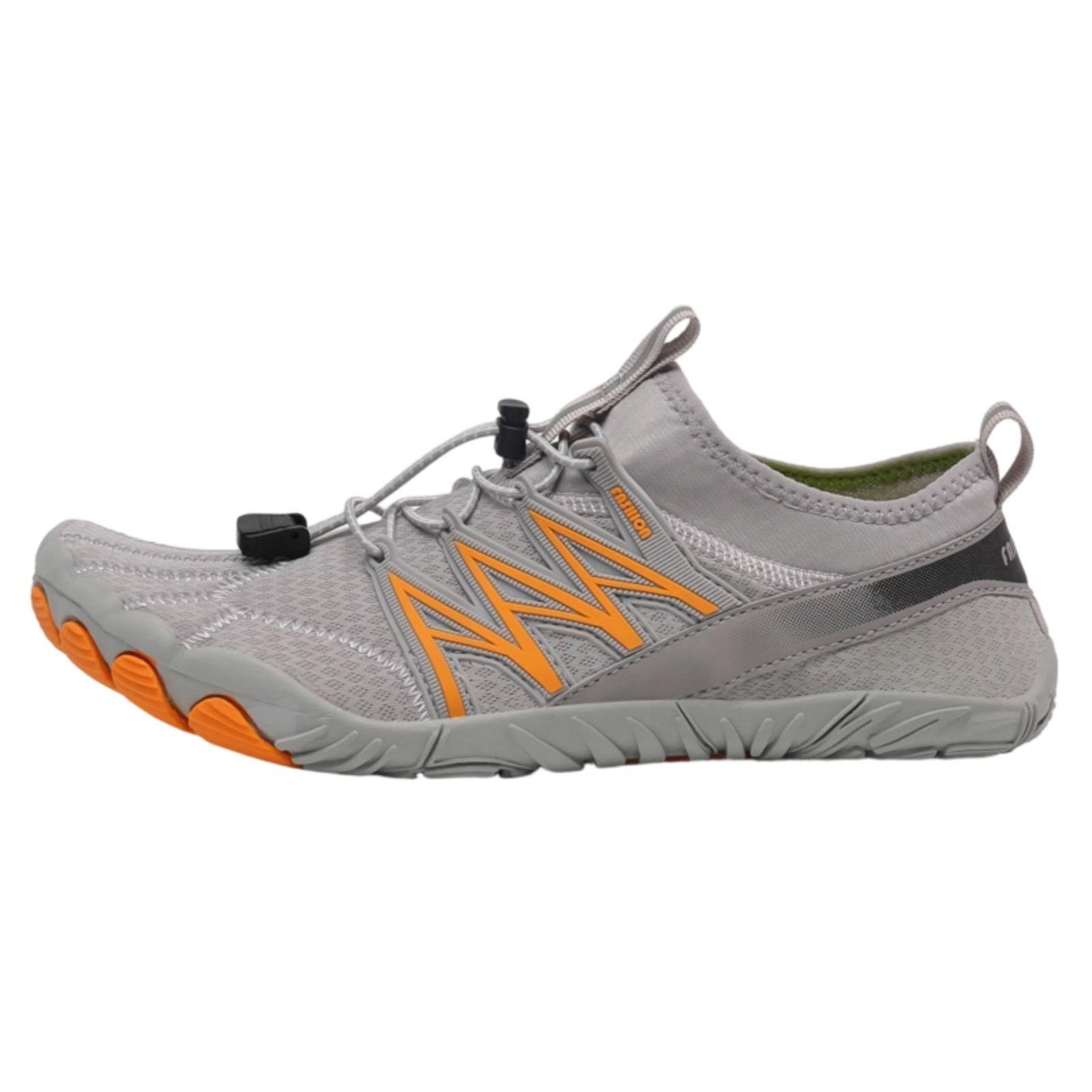 URJIX™ Quick Dry Water Shoes Cut-Resistant Quick-Dry Water Shoe Non-Slip Beach Shoe Breathable Amphibious Hiking Shoes Drainage Holes, Gray Orange, 36-image-32