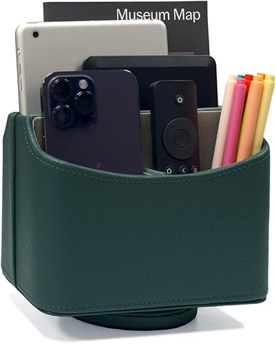 Miniatura 18 de UnionBasic organizador de controlador y control remoto, rotatorio en 360 grados, con diseño de cocodrilo en piel de poliuretano, soporte de Piel