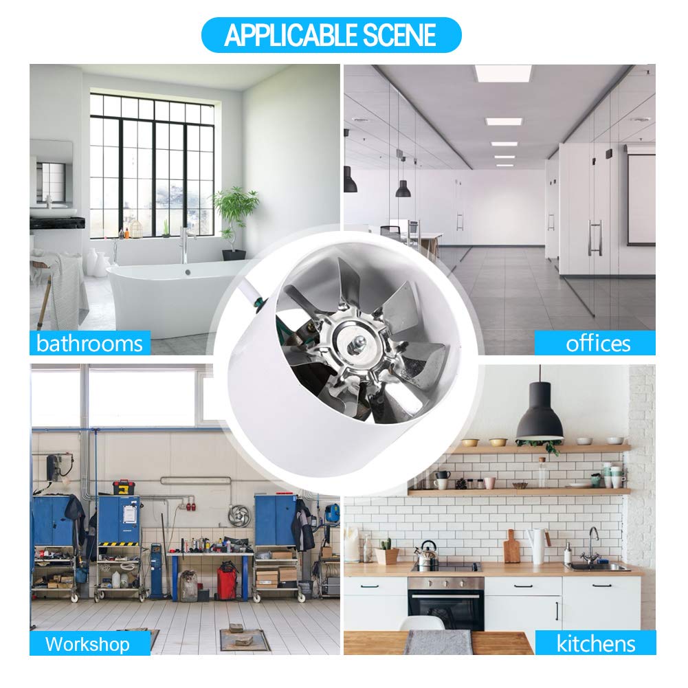 4 Inch 20 Watt Inline Cooker Hood Silent Duct Fan Extractor Bathroom