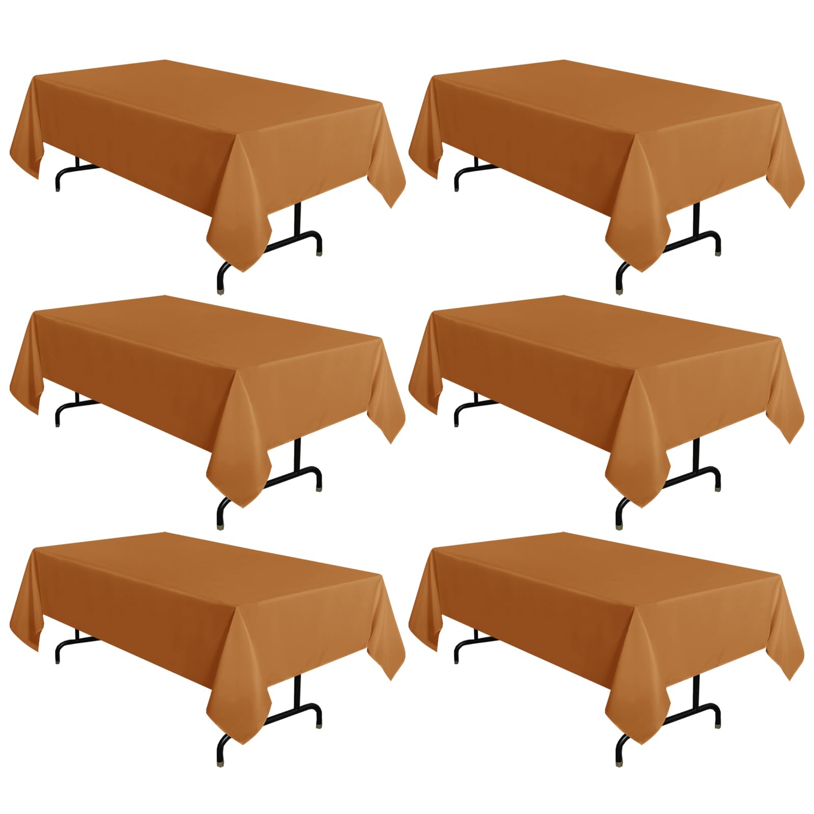 sancua 6 Pack Thanksgiving Tablecloth Rectangular 60x102 Inch Light Brown