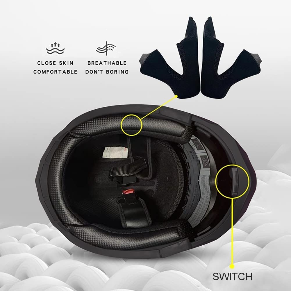 Bluetooth Integrado Casco Moto Modular para Mujeres Hombres, Cascos Integrales ECE Homologado, Casco Abatible con Doble Visera Casco de Motocicleta para Adultos Casco Scooter