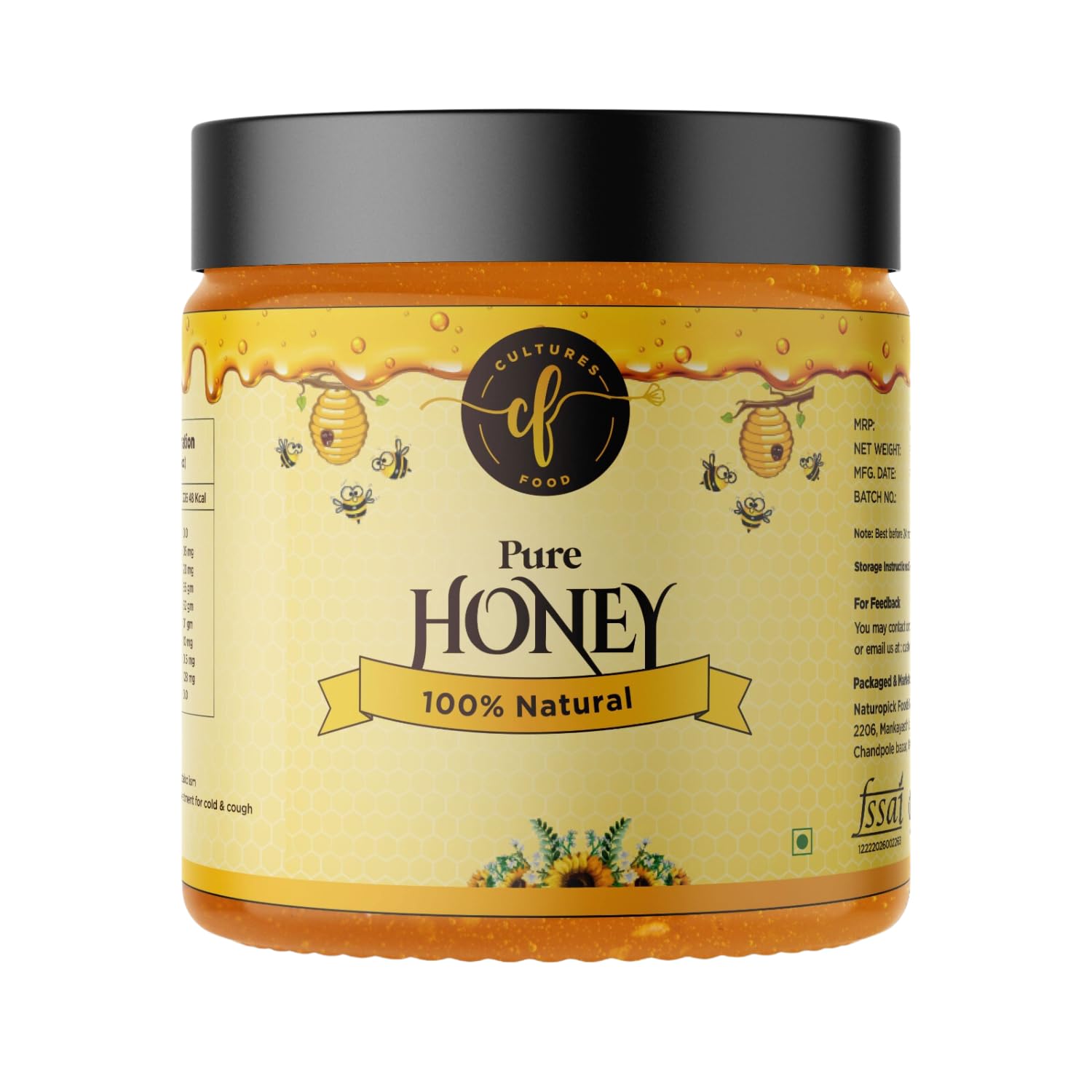 Cultures Food 100% Natural Honey (500g), Helps to Improve digestion, Boost immune system, Reduced inflammation, Control metabolism, No added sugar