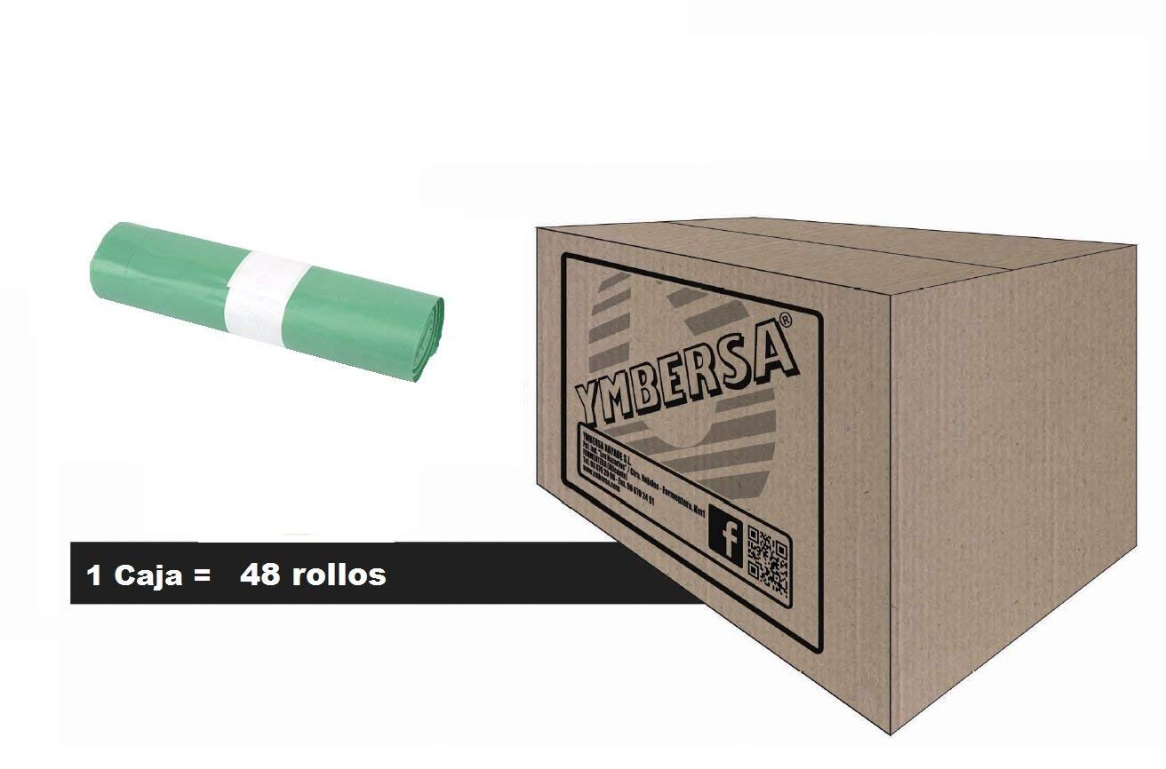 Caja bolsa basura verde 57 Lt - 70 x 85 cm. Sistema antigoteo y alta resistencia. Caja con 48 rollos (480 bolsas de basura)