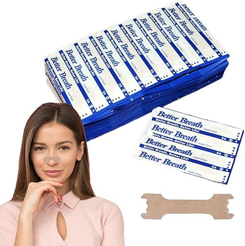 100 unidades Tiras Nasales Antironquidos, abre las fosas nasales para respirar mejor, para dormir, hacer deporte. (Talla L (Grande)) Cover