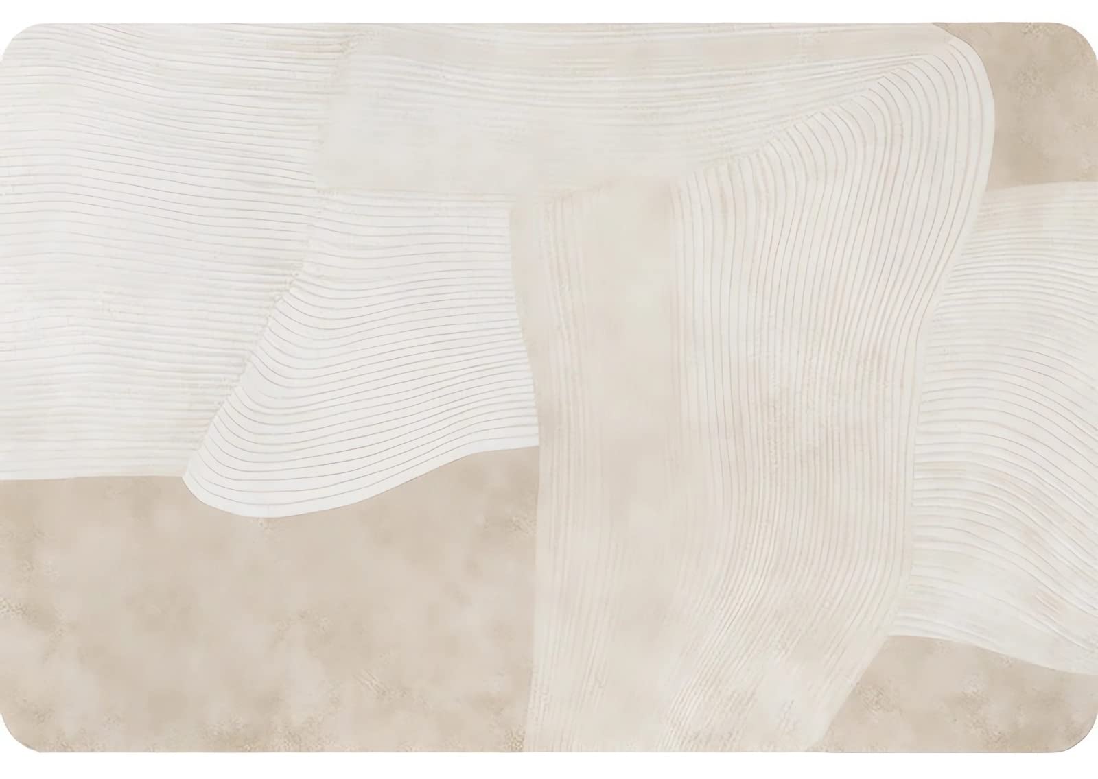 AFEBOO Soft Thin Diatomaceous Earth Bath Mat, Innovative Beige Design, Environmental Rubber Non Slip Quick Dry Super Absorbent Bathroom Rugs Fit Under Door (16x24,Beige02)