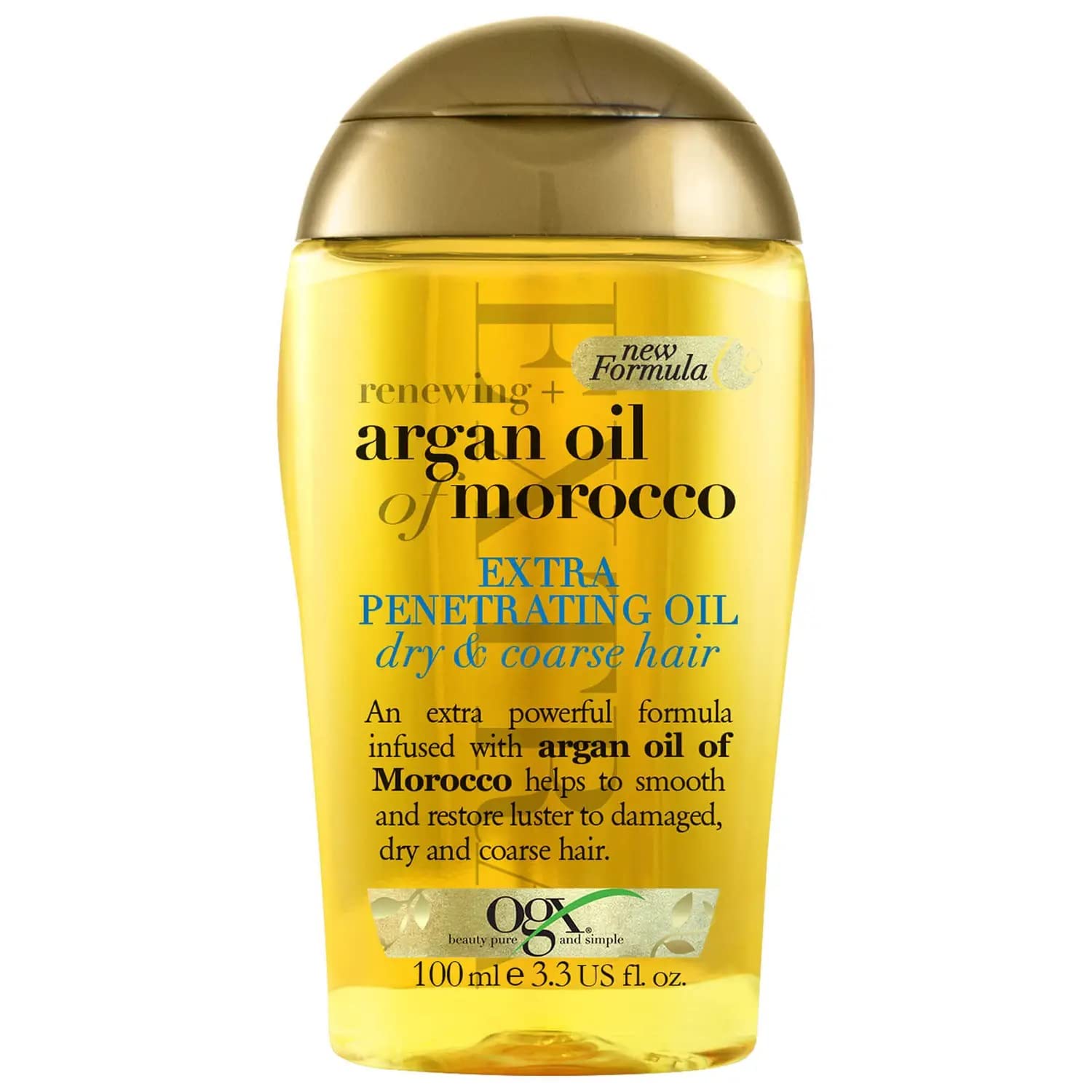OGXHair Oil, Renewing+ Argan Oil of Morocco, Extra Penetrating Oil, Dry & Coarse Hair Types, 100ml