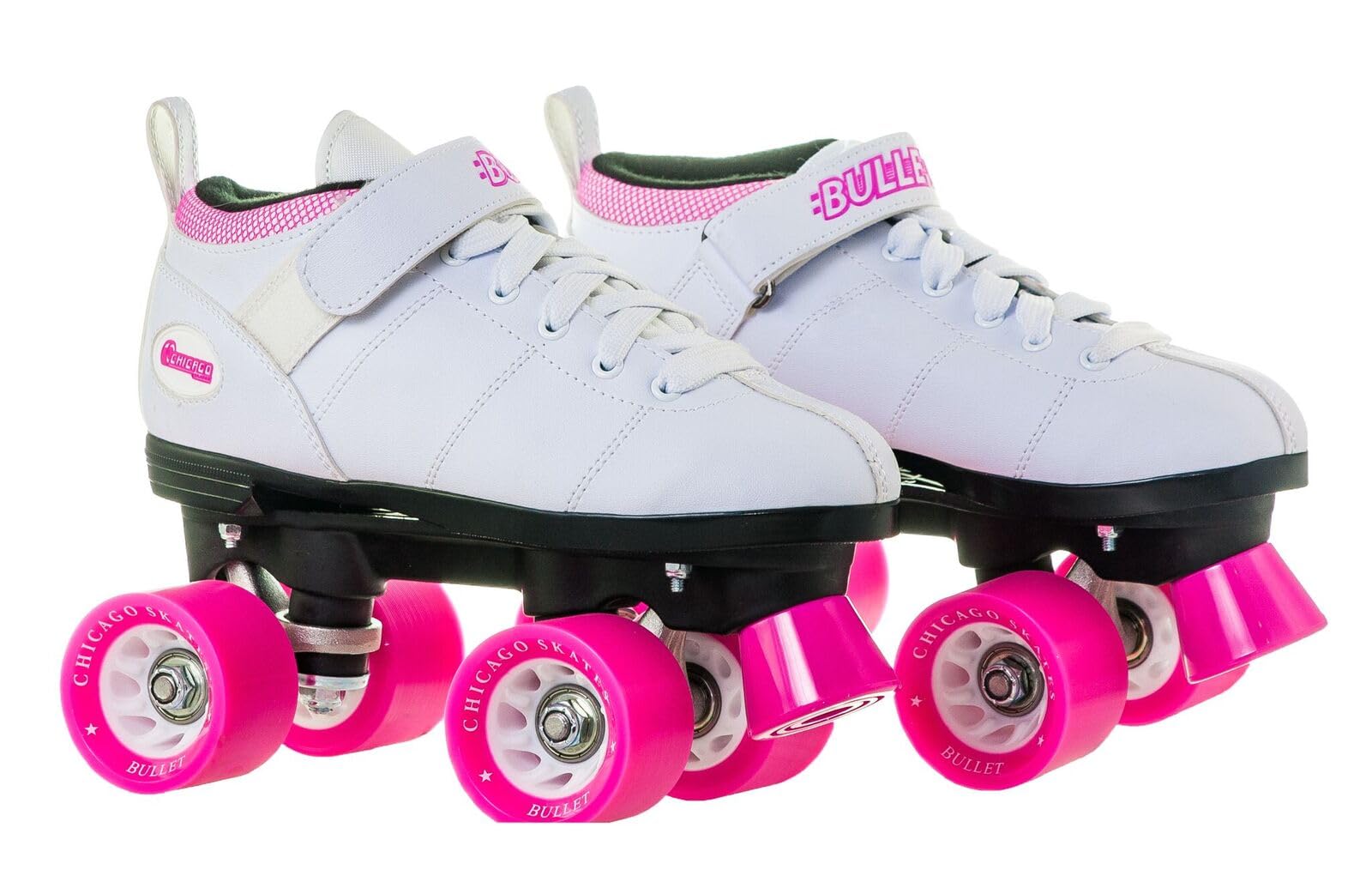 Chicago Skates Bullet Speed Quad Roller Skates – Durable, Top Performance Indoor/Outdoor Youth Skate Shoes for Kids, Boys & Girls Beginner 62mm Urethane Wheels & Low-Cut Ankle Boots for Agility 7-12