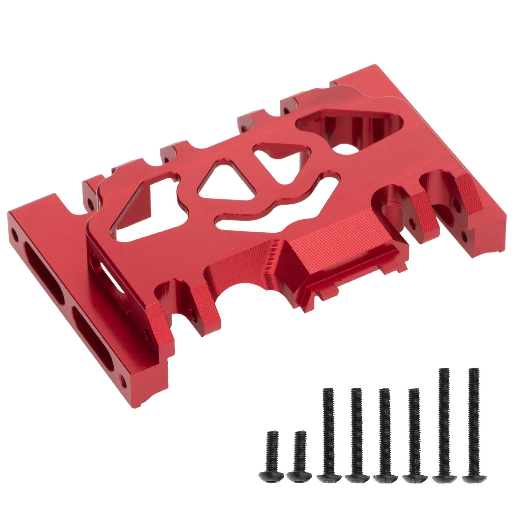 Treehobby Aluminum Alloy Gearbox Mount Base Chassis Skid Plate Compatible with 1/10 Traxxas TRX4 TRX-4 82056-4 Defender Bronco Blazer G500 RC Car Upgrade Parts (Red)