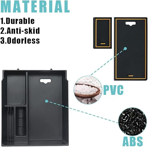 Miniatura 3 de BestEvMod Accesorios Rivian R1T  Rivian R1S para consola central bandeja organizadora de reposabrazos caja de almacenamiento de material ABS con