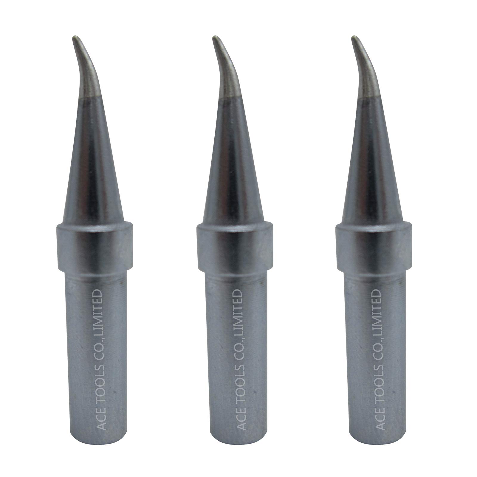 ETX Bent Conical Round All-round 0.2mm for WESD50 WES50 WESD51 WES51 PES50 LR20 PES51 LR21 WE1010NA (WE1010EU) WE1010 ACE Brand Solder Iron Handle Tips Great for Drag Soldering (3)