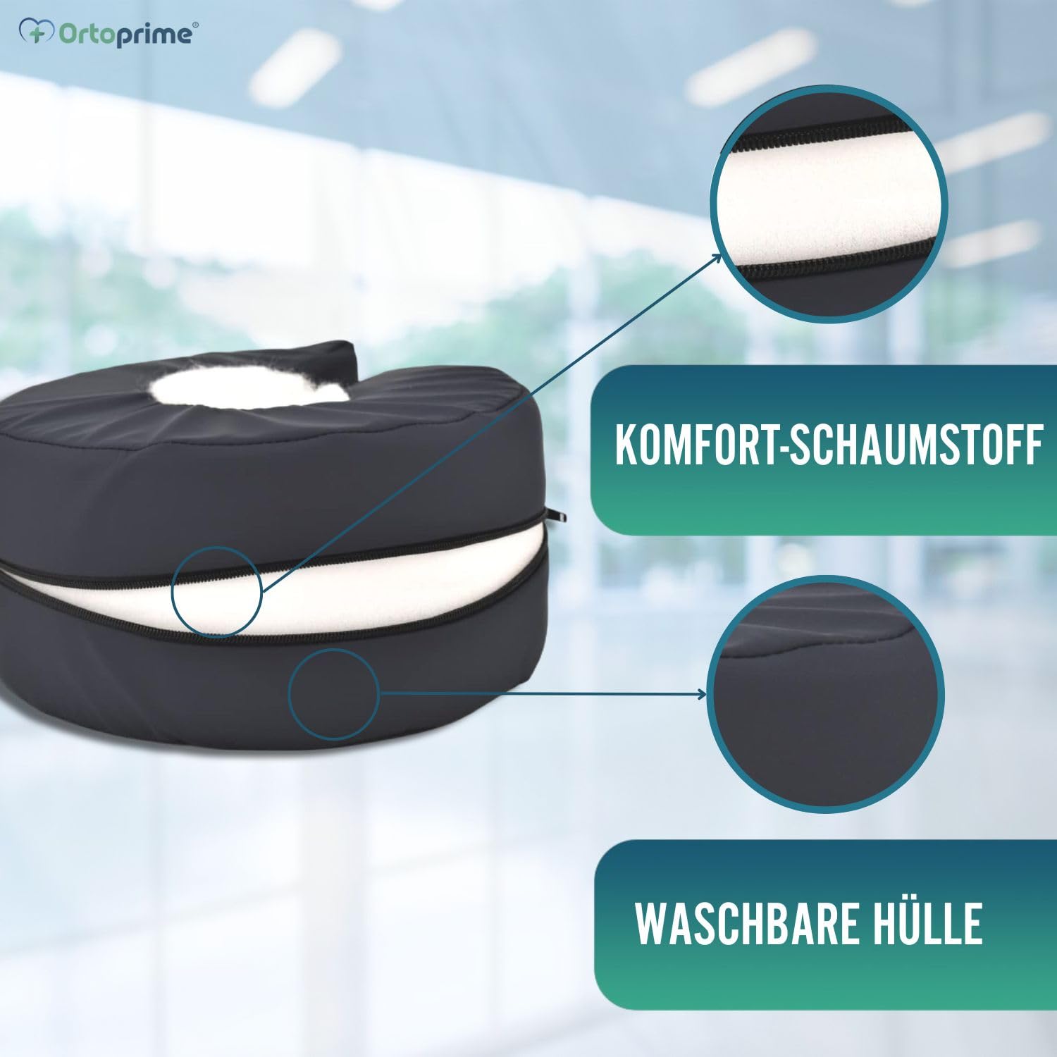 OrtoPrime 2 Runde Antidekubitus-Fersenschoner - Wasserdichte Fersenpolster - Regulierbarer Fersenschutz - Ergonomische Dekubituskissen - Orthopädische Fersenschutzpolsterung für Ellbogen und Füꞵ