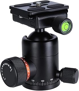 Rollei Tripod ball head for C5i tripod, professional 360 degree tripod head with friction, 8 kg load capacity and 3 spirit levels. Includes Acra Swiss quick release plate
