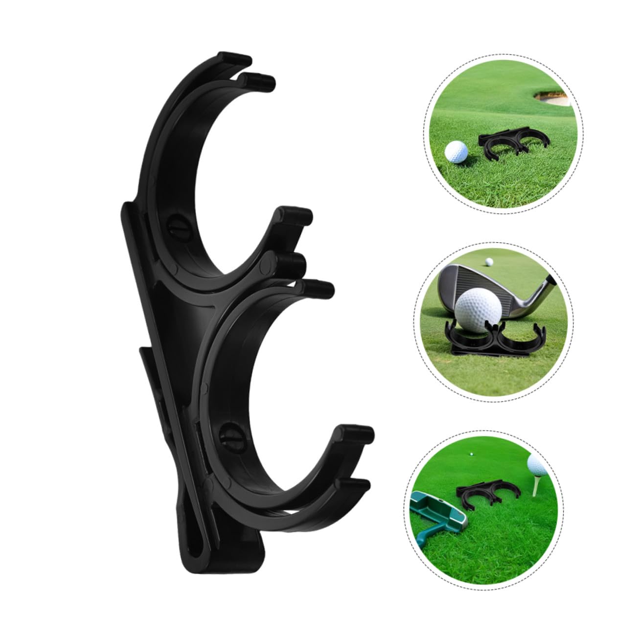 Porte-balles de Golf Rotatif Pliable en Plastique Noir Lot de 5 Clips Doubles