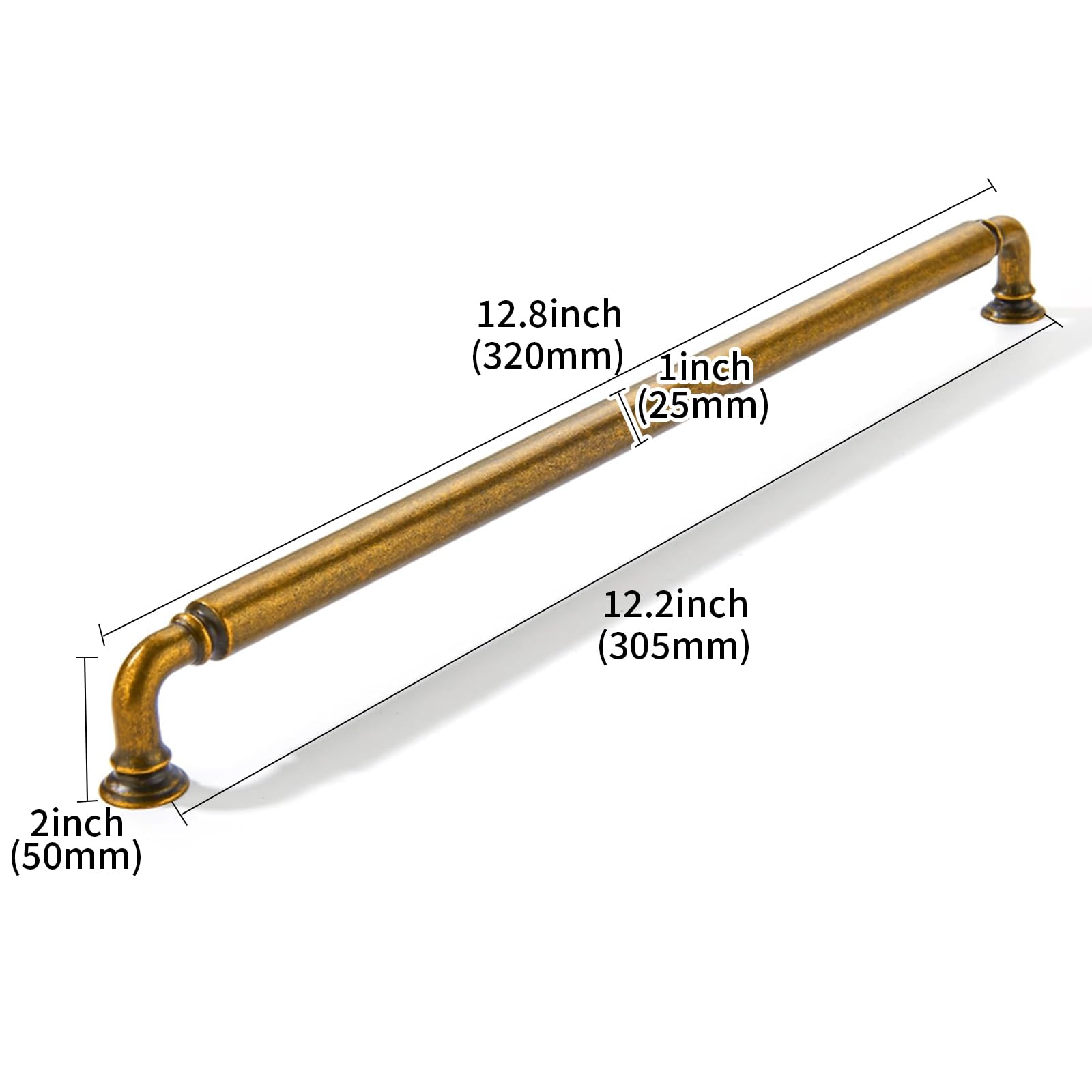 KHTUMEWARE-80279 Antique Brass Appliance Pulls CTC 12 in (305 mm) in Antique Brass — KHTUMEWARE