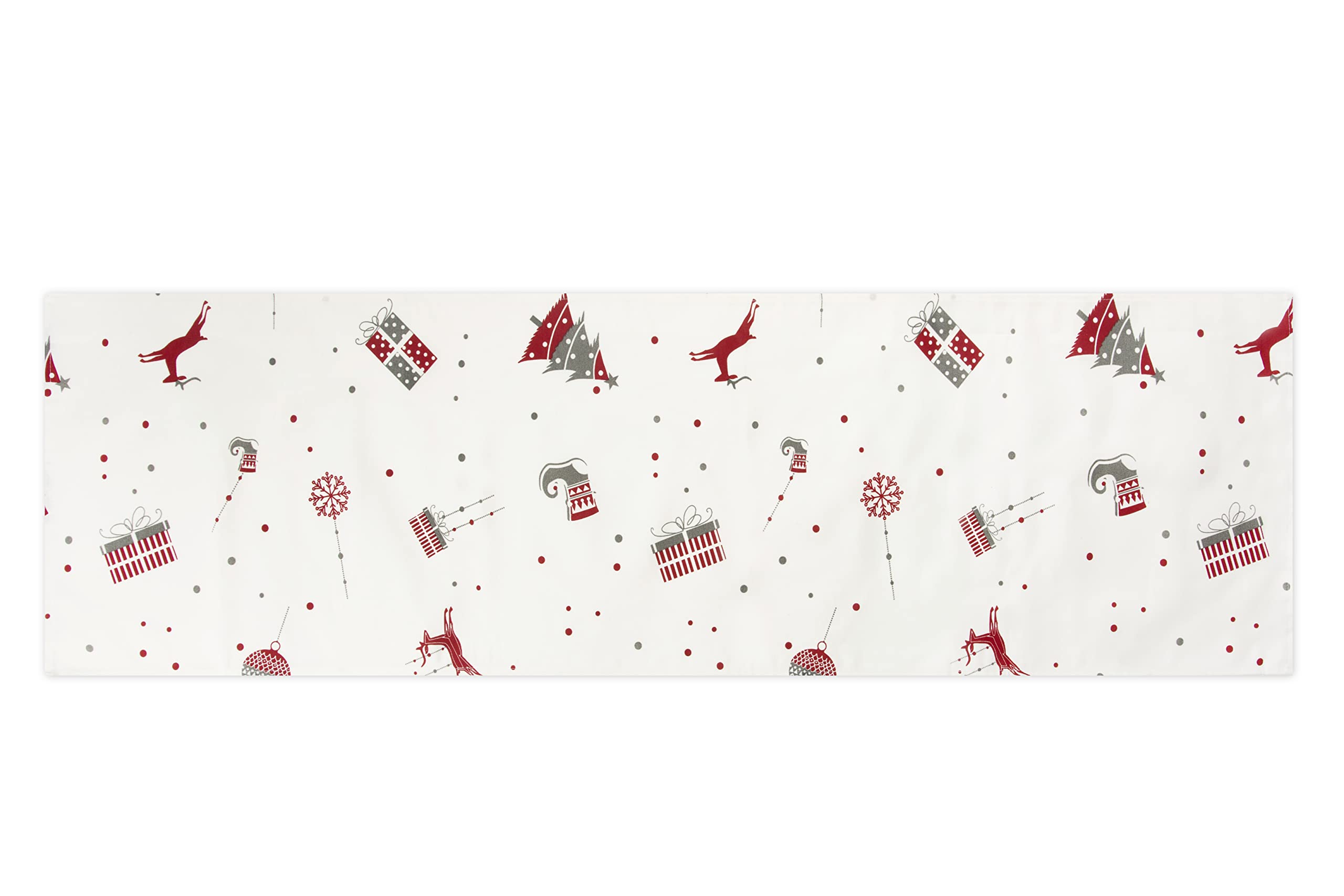Duni tafelloper - papier - wit - 480 x 40 cm - Tafellopers/placemats