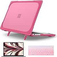 Vista 9 de Batianda Funda resistente para laptop Microsoft Surface 5, 4, 3ª, pantalla táctil de 15 pulgadas con soporte plegable y cubierta para teclado, funda