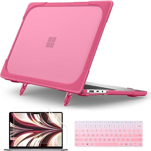 Batianda Funda resistente para laptop Microsoft Surface 5 43 pantalla táctil de 15 pulgadas con soporte plegable y cubierta de teclado, funda