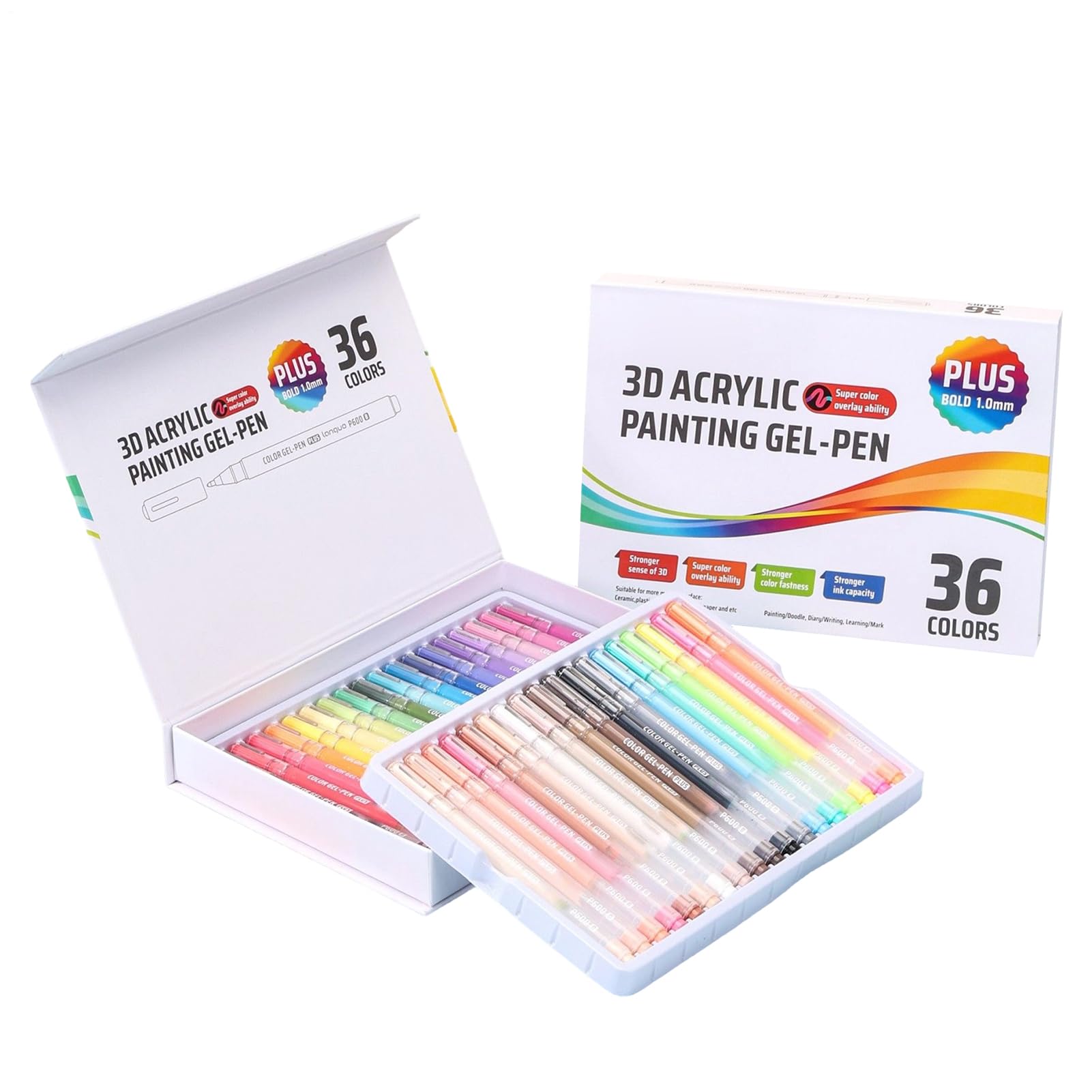 Penne A Gel Acriliche Colorate Pennarelli Retrattili per Disegno su Carta