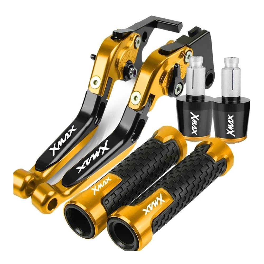 SCUUBE pour Yama&ha Xmax 125 200 300 400 X Max X-Max 2018-2022 2023 Accessoires De Moto Leviers d'embrayage De Frein Pliants Réglables Poignées De Guidon Extrémités Leviers de Moto(Or)