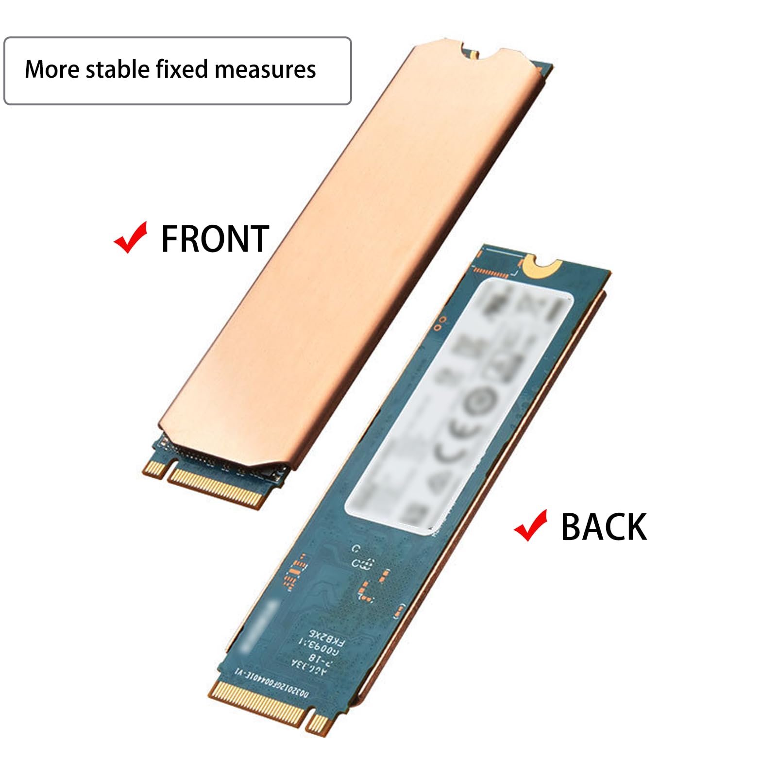 Dissipateur thermique M.2, 75 x 23 x 0,5 mm en cuivre pur pour refroidissement 2280 M2 SSD NGFF SSD NVME SSD ordinateur portable