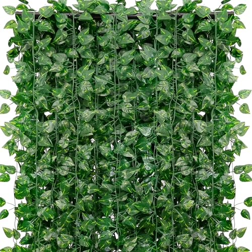 GreeneryVine 270 Feet 36 Pack Fake Greenery Hanging Garland, Artificial Ivy Leaf Plants, Vine...