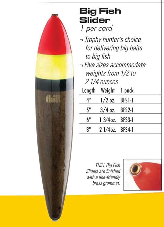Thill Gold Medal Big Fish Slider Premium Balsa Fishing Float - Trophy Hunter's Choice for Delivering Big Baits to Big Fish