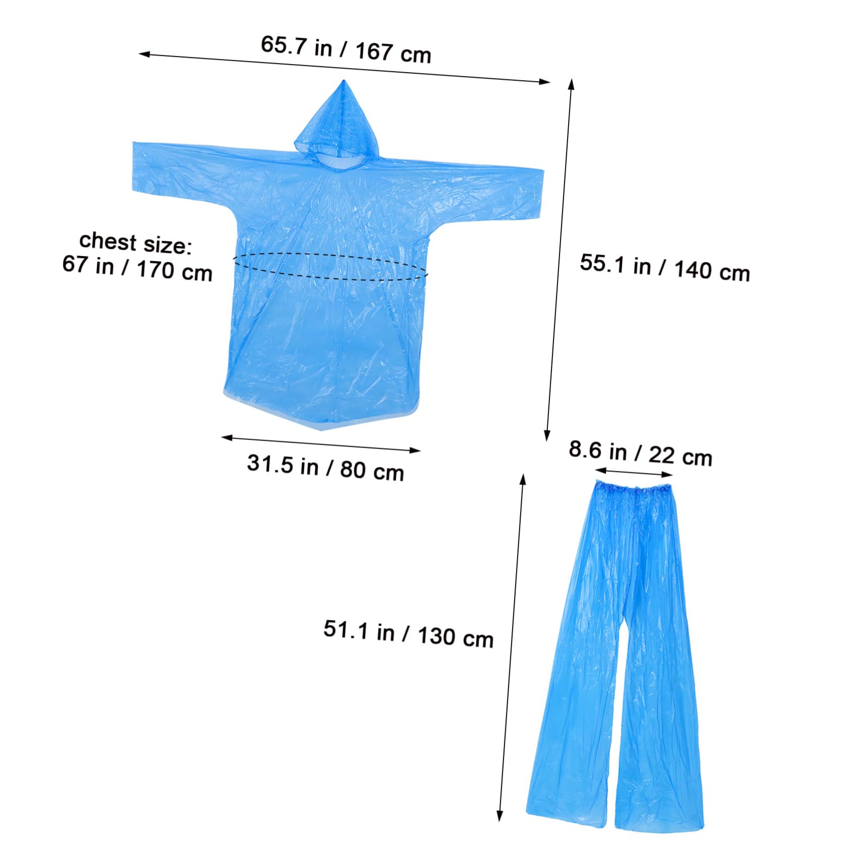 LIFKOME 10 Set Di Impermeabili Poncho Giacca Antipioggia Con Cappuccio Per Adulti Per Uomo E Donna Allaperto