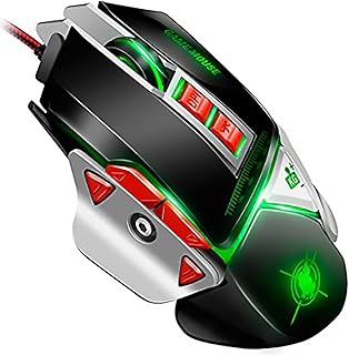 ماوس ألعاب 9D USB X9 بإضاءة ليد متعددة الألوان 4000 نقطة لكل بوصة مع 8 أزرار من كيه ام تكنولوجي، 2 متر، أسود وفضي