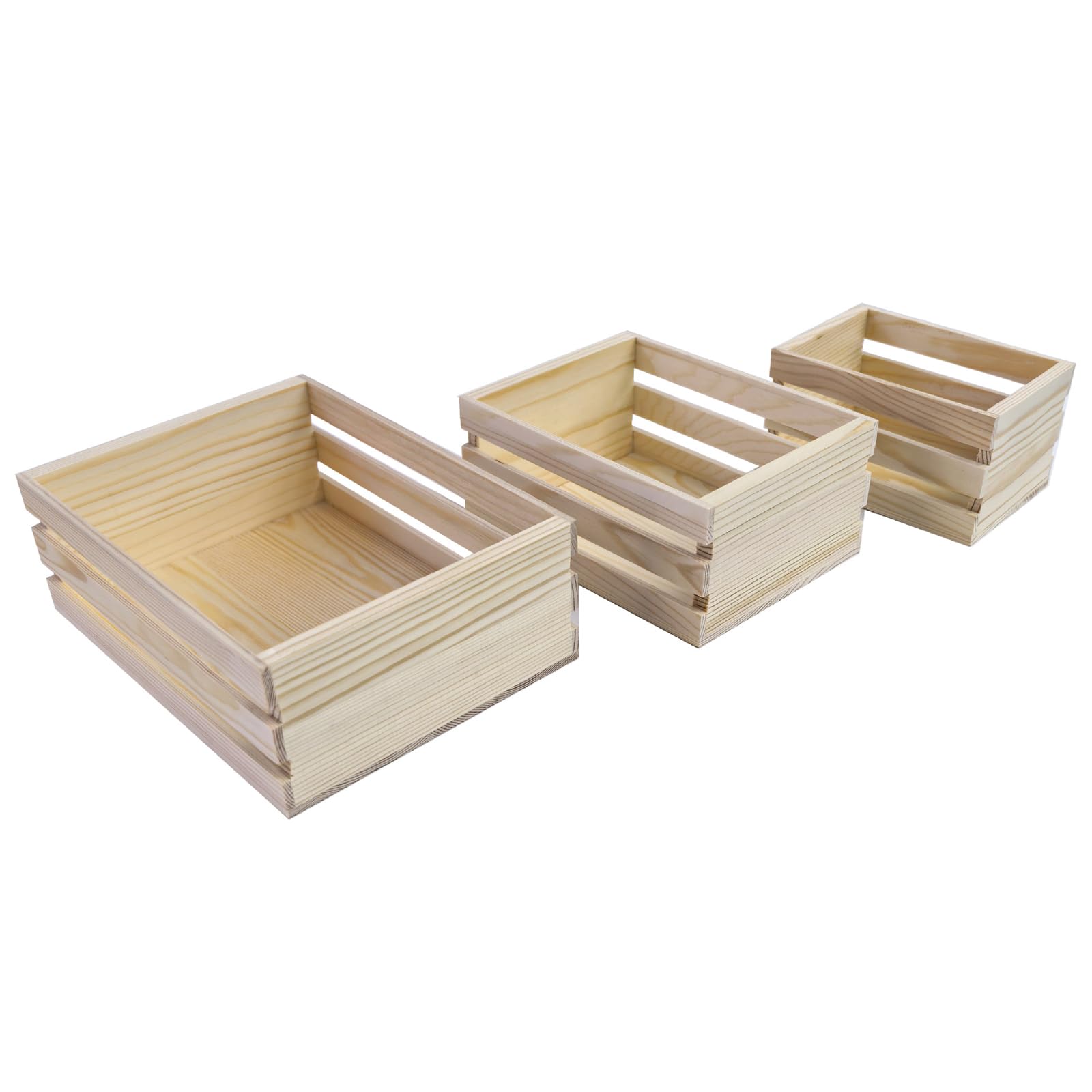 hogtnd Miniature Wooden Crates, 3-Piece Small Decorative Storage Box, Nesting Boxes for Dollhouse Accessories, Organisation, Wooden Nesting Box