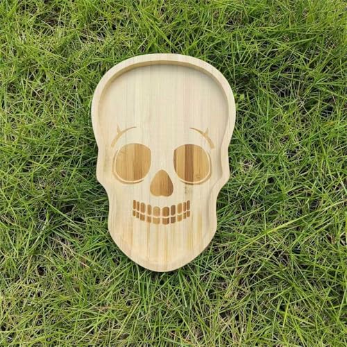 Plateaux de service et plateaux de service en bois en forme de citrouille pour Halloween, plateau de goûter, planche à charcuterie, ornements pour rassemblement (E)