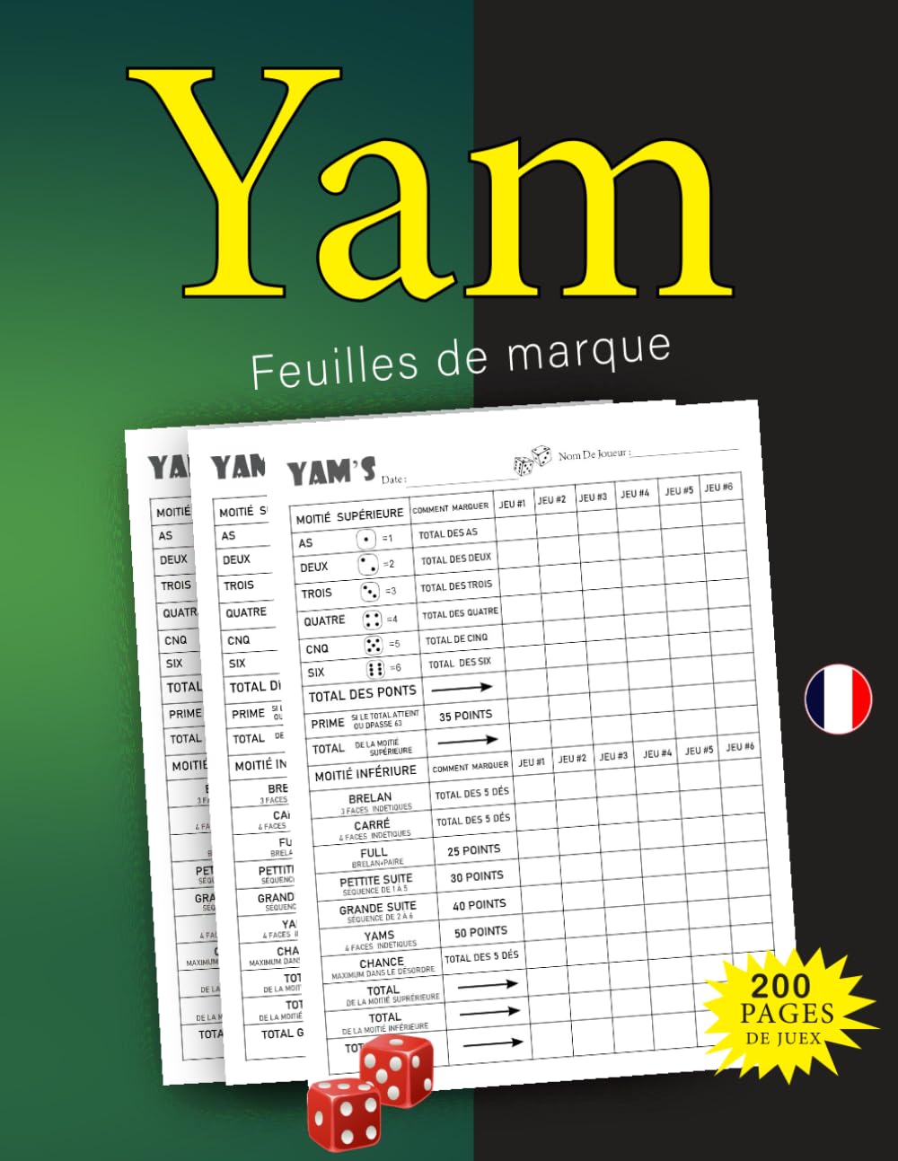 Yam's Carnet de Scores 200 Feuilles de Scores | bloc yams je