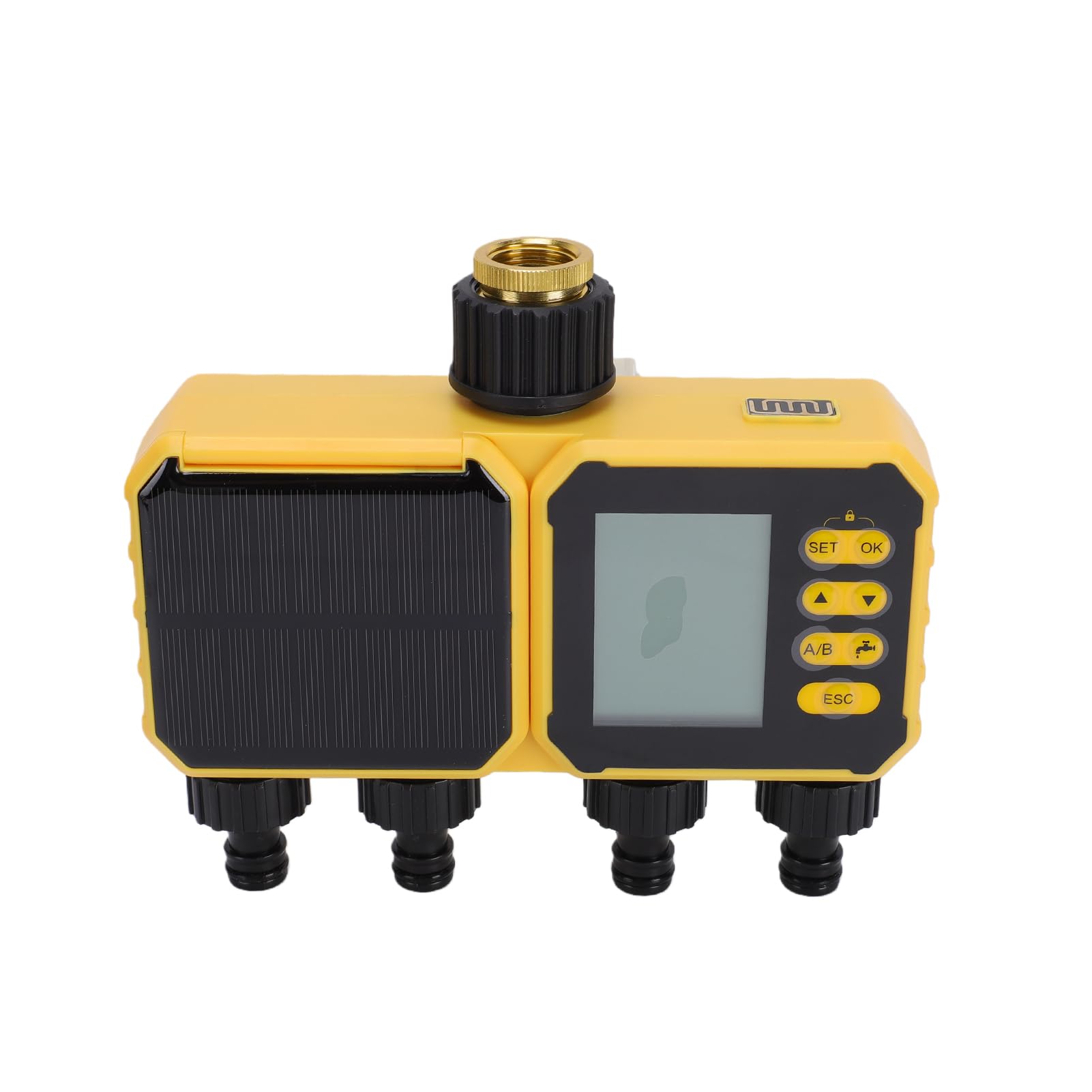 Bewinner Controller Intelligente per Irrigazione Solare, Timer per Irrigazione Automatico IPX5 con Ricarica USB, Timer per Automatico con Sensore Pioggia, Programma di Personalizzabile per Serra da