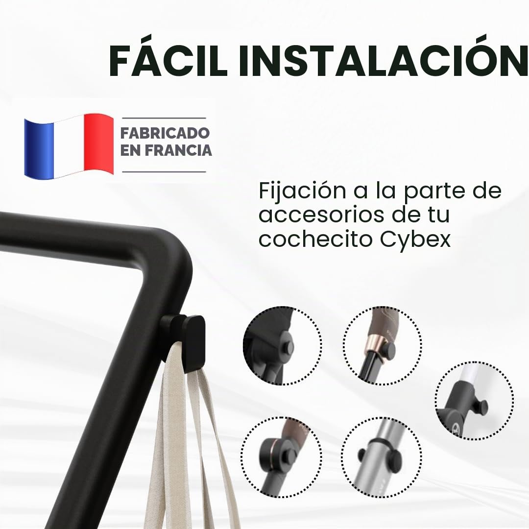 Gancho portabolsa para cochecito Cybex – Compatible con Cybex Coya, Melio, Priam, Balios, Talos, Gazelle S, Eezy S-Line,Mios, Beezy – Accesorio para bolsa resistente para pañales