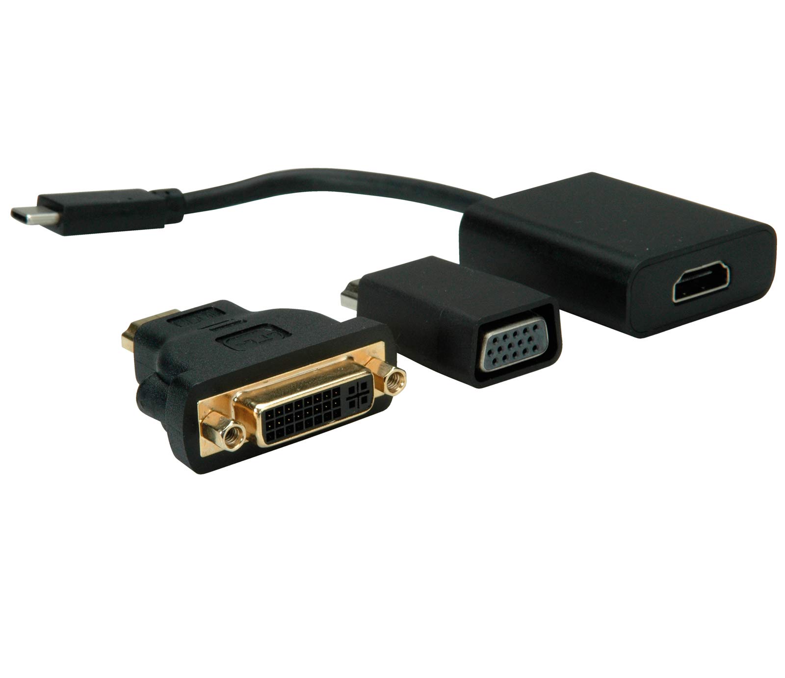 VALUE Adapter do wyświetlacza USB typu C - VGA + HDMI + DVI