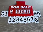 Car For Sale Sign Board, Pack of 1, Full Red or Blue. Car Sun visor Pricing kit with display numbers (Red)