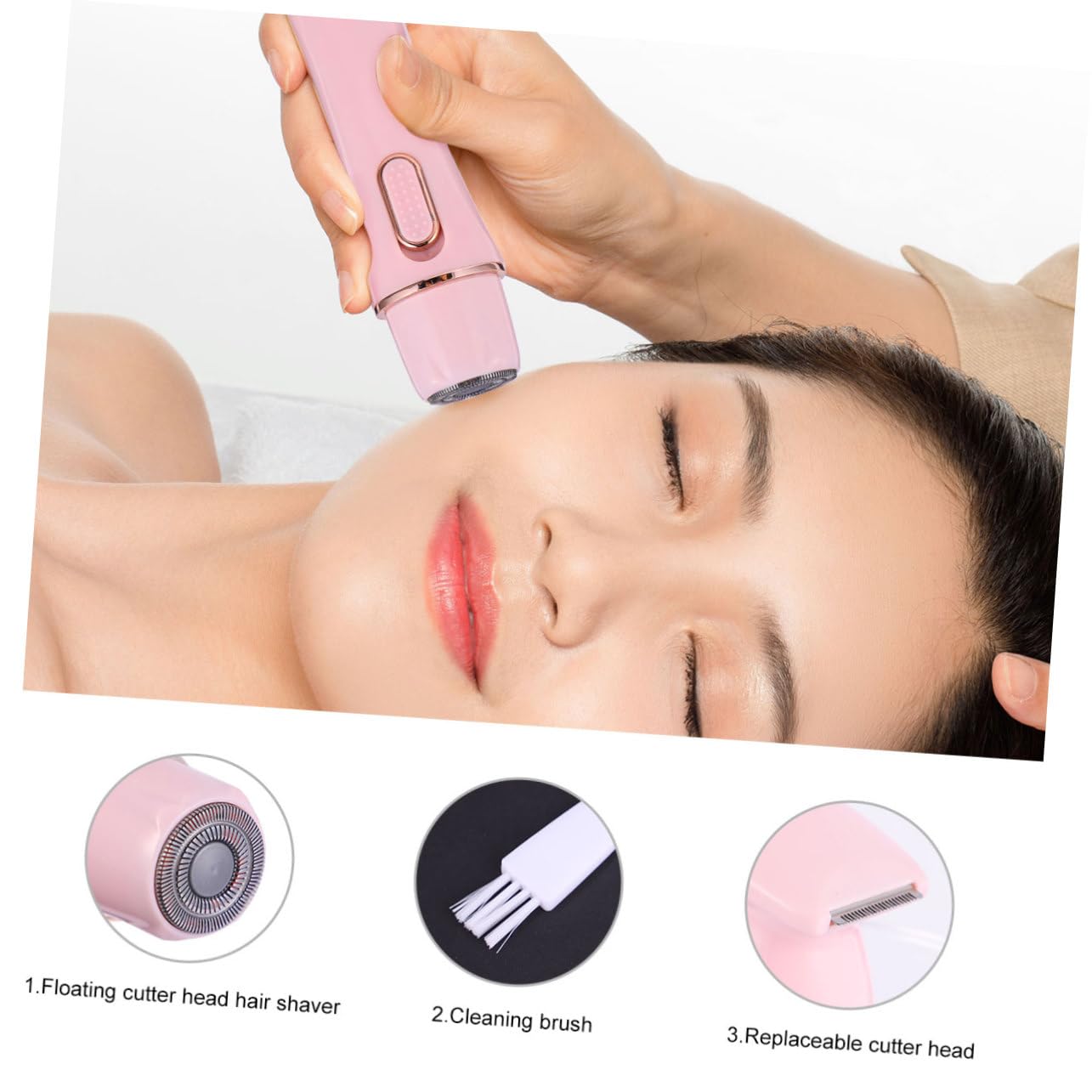 DOITOOL 4-in-1 Elektrischer Haarentferner für Damen mit USB Ladung Schmerzfreie Haarentfernung Abs Material Inklusive Nasenhaarschneider und Augenbrauen Trimmer für Reisen und Tasche