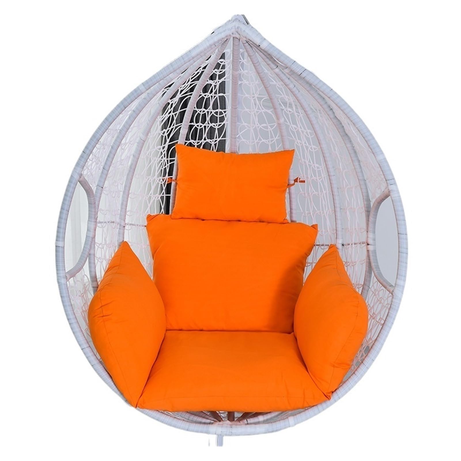IRGVJIFR Egg Chair Cushion Hanging Basket Chair Cushion Swing Seat Removable Thicken Egg Hammock Cradle Outdoor Back For Home Garden For the garden(Orange)